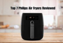 Top 7 Philips Air Fryers Reviewed: Which One is Best for You? Top 7 Philips Air Fryers Reviewed a black square airfryer on a wooden surface